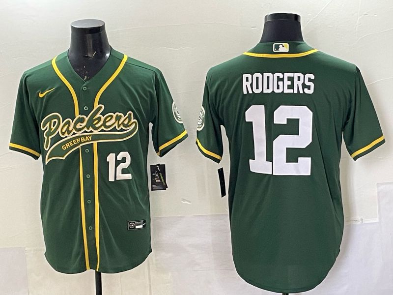 Men 2025 Green Bay Packers #12 Rodgers Green Joint Name Nike Limited NFL Jersey style 002